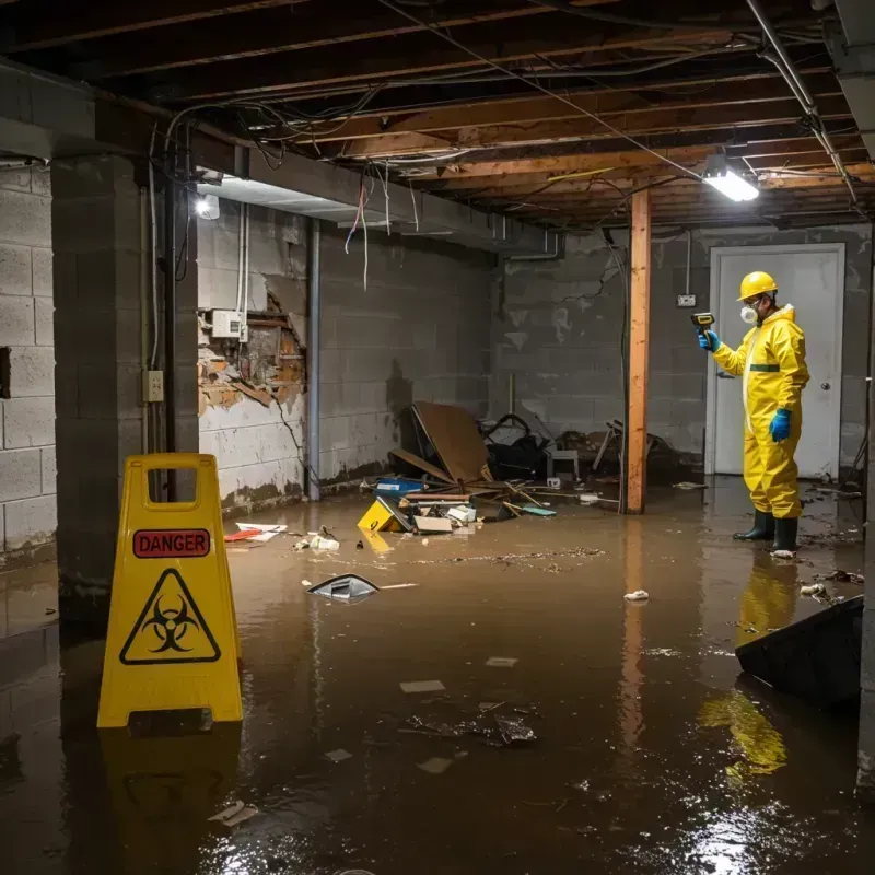 Flooded Basement Electrical Hazard in Genoa, IL Property