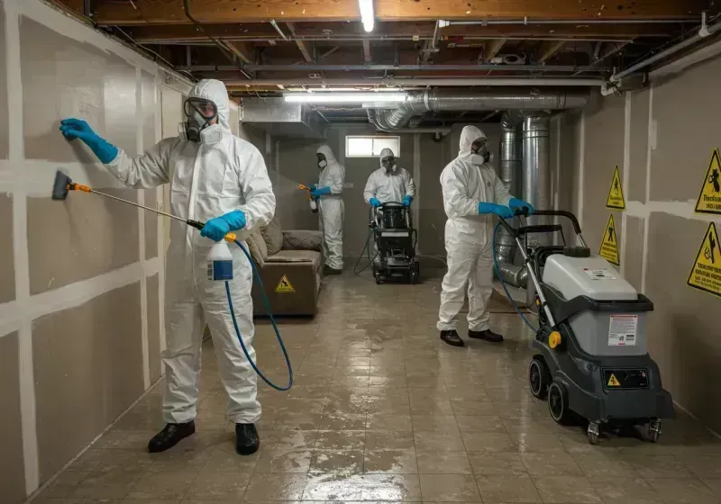 Basement Moisture Removal and Structural Drying process in Genoa, IL